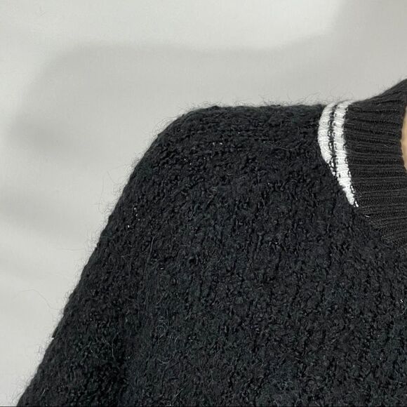 A New Day Womens Fuzzy Black Bomber Jacket - Picture 12 of 15